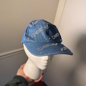 Bebé Embellished Denim Baseball Cap - Blue